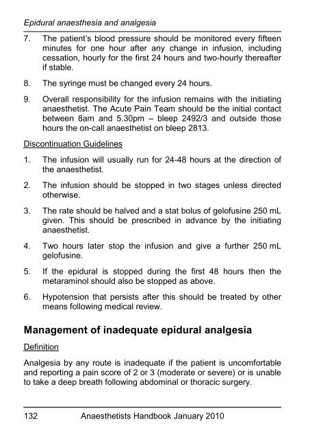 Anaesthetists Handbook - MEDICAL EDUCATION at University ...