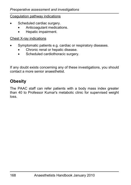 Anaesthetists Handbook - MEDICAL EDUCATION at University ...