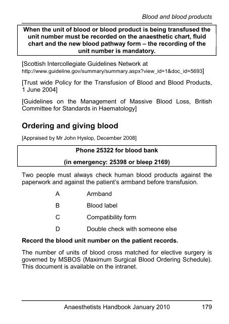 Anaesthetists Handbook - MEDICAL EDUCATION at University ...