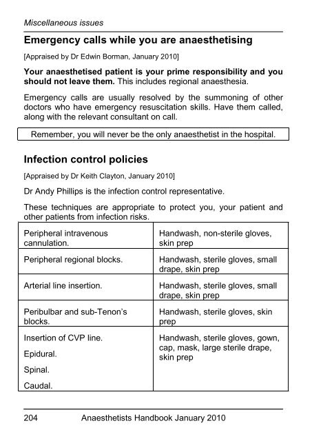 Anaesthetists Handbook - MEDICAL EDUCATION at University ...