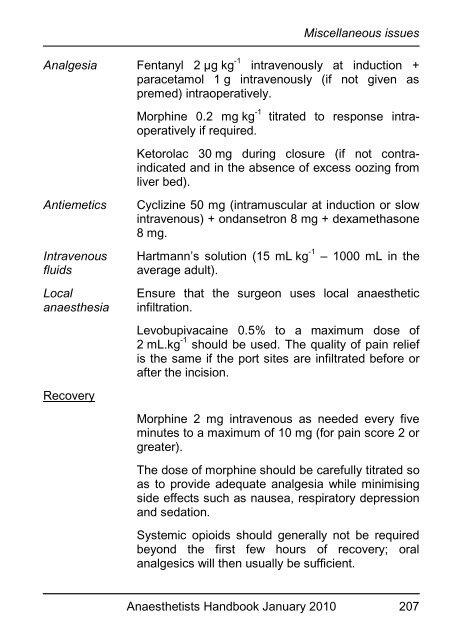 Anaesthetists Handbook - MEDICAL EDUCATION at University ...