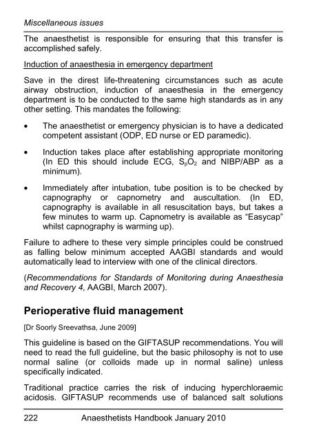 Anaesthetists Handbook - MEDICAL EDUCATION at University ...