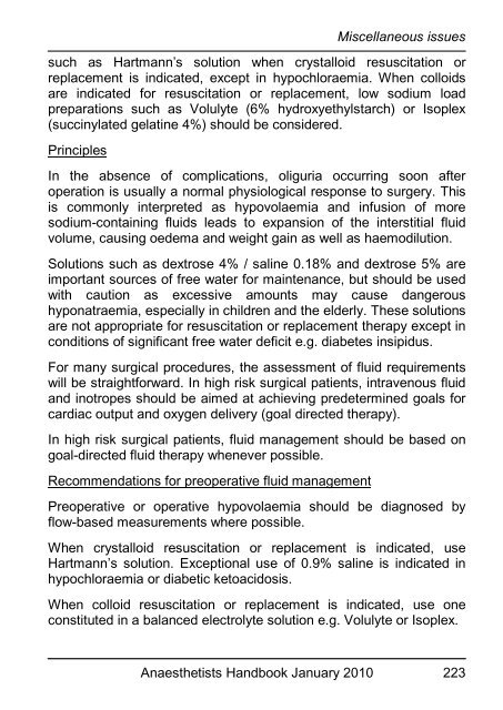 Anaesthetists Handbook - MEDICAL EDUCATION at University ...