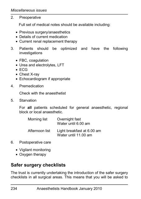 Anaesthetists Handbook - MEDICAL EDUCATION at University ...