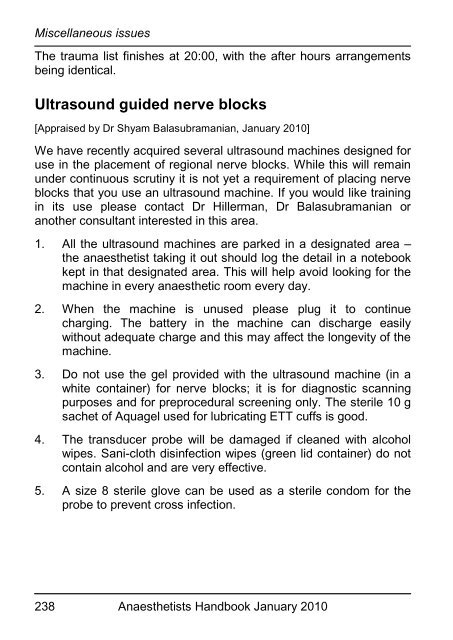 Anaesthetists Handbook - MEDICAL EDUCATION at University ...