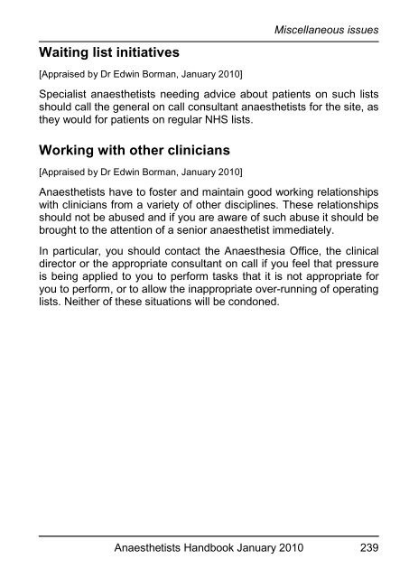 Anaesthetists Handbook - MEDICAL EDUCATION at University ...