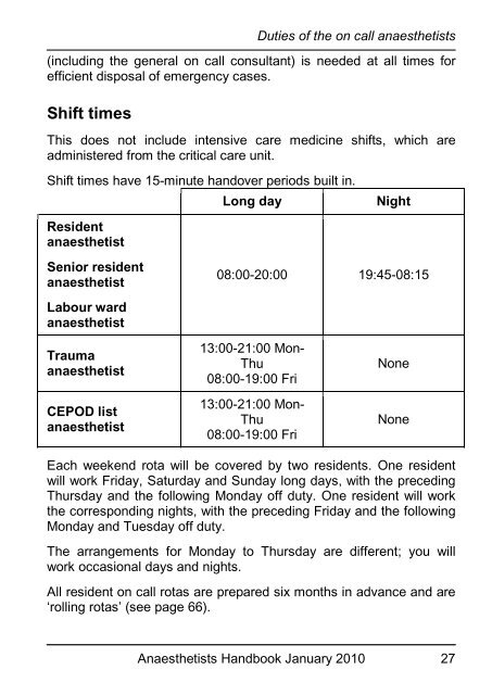 Anaesthetists Handbook - MEDICAL EDUCATION at University ...