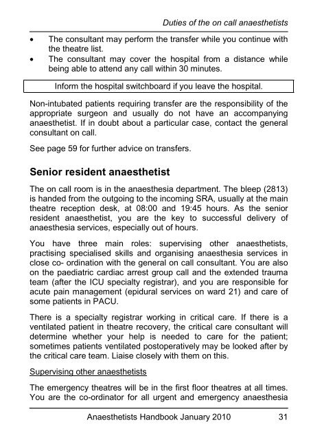 Anaesthetists Handbook - MEDICAL EDUCATION at University ...