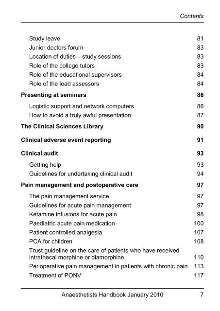 Anaesthetists Handbook - MEDICAL EDUCATION at University ...