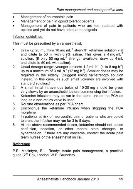 Anaesthetists Handbook - MEDICAL EDUCATION at University ...