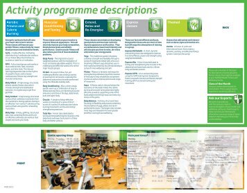 Activity programme descriptions - Nuffield Health