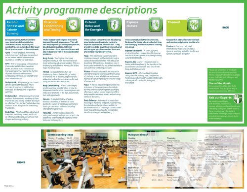 Activity programme descriptions - Nuffield Health