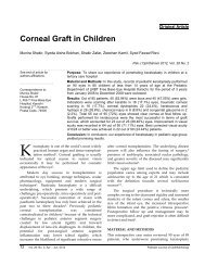 Corneal Graft in Children - Pakistan Journal of Ophthalmology