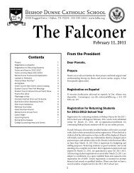 The Falconer February 11, 2011 - Bishop Dunne Catholic School