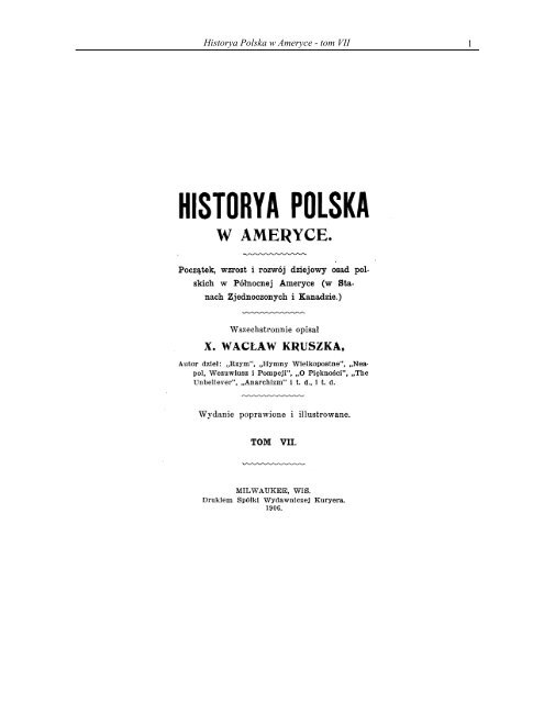 1 Historya Polska w Ameryce - tom VII - Liturgical Center