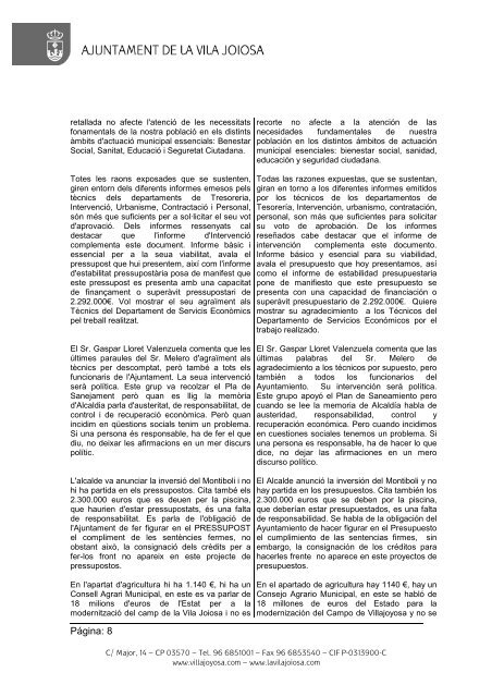 acta pleno 11.01.11 bilingÃ¼e sin datos personales - Villajoyosa