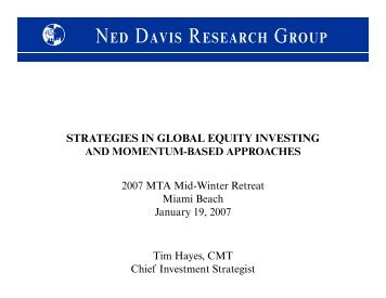 NED DAVIS RESEARCH GROUP - Market Technicians Association
