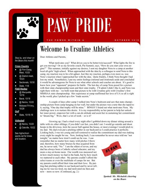 Welcome to Ursuline Athletics - Ursuline Academy