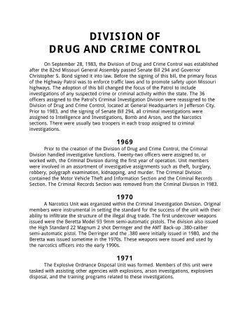 division of drug and crime control - Missouri State Highway Patrol
