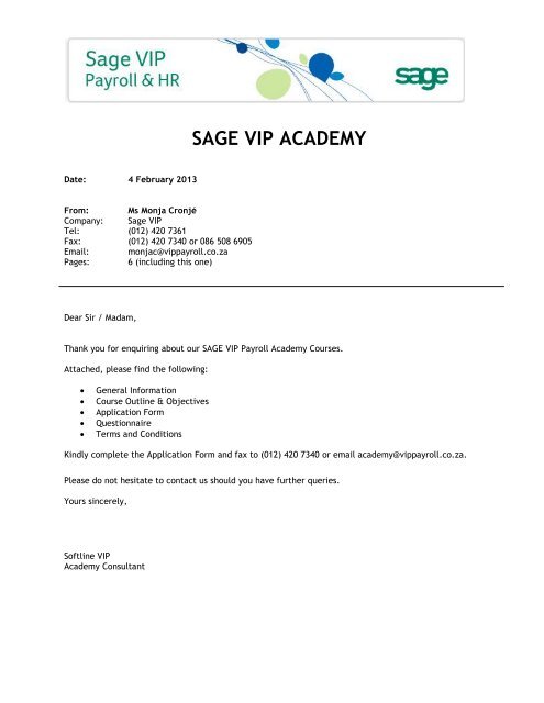 SAGE VIP ACADEMY - VIP Payroll