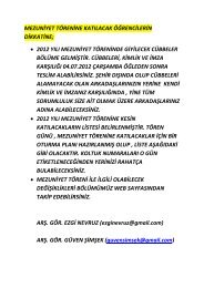 2012 yılı mezuniyet töreninde giyilecek cübbeler bölüm - Hacettepe ...