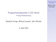 Programmiersprachen 2 (SS 2013) - Prolog Wiederholung