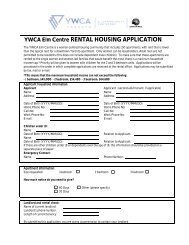 YWCA Elm Centre RENTAL HOUSING APPLICATION - YWCA Toronto