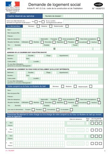 Formulaire de demande de logement social