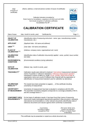 CALIBRATION CERTIFICATE