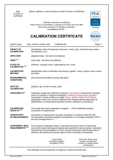 CALIBRATION CERTIFICATE