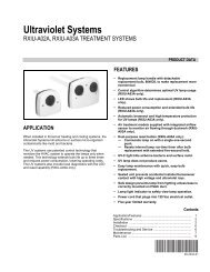 Ultraviolet Systems RXIU-A02A, RXIU-A03A Air ... - Rheemote.Net