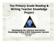 The Primary Grade Reading & Writing Teacher Knowledge Project