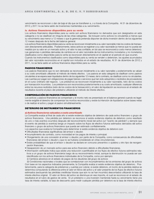Informe Anual 2012 - Arca Continental