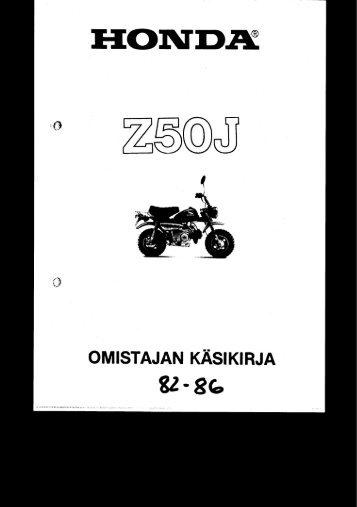 Z50J Monkey 1982-1986 omistajan kÃ¤sikirja (.pdf, 0.98 MB) - Honda