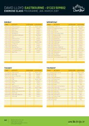 price list - David Lloyd