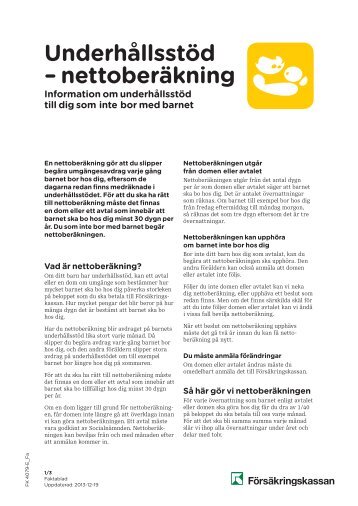 UnderhÃƒÂ¥llsstÃƒÂ¶d, nettoberÃƒÂ¤kning [pdf 151 kB] - FÃƒÂ¶rsÃƒÂ¤kringskassan