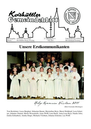 Unsere Erstkommunikanten - Neuschönau