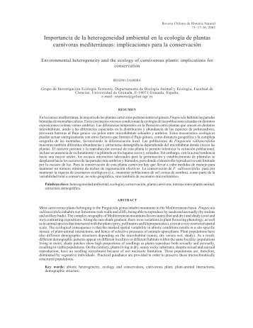 Importancia de la heterogeneidad ambiental en la ecologÃ­a de ...