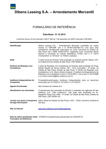 Índice - Relações com Investidores - Banco Itaú