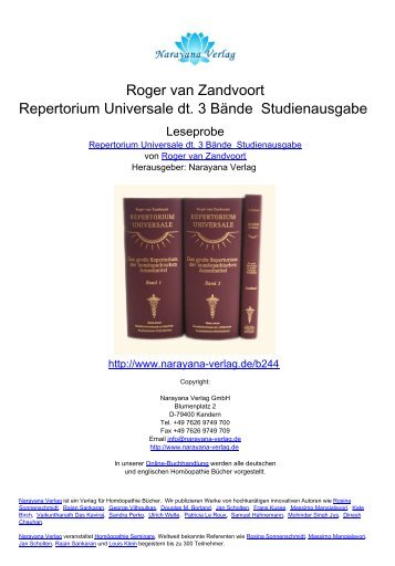 Leseprobe 1 - Homöopathie Bücher, Narayana Verlag GmbH