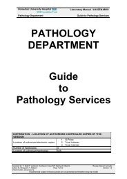 PATHOLOGY DEPARTMENT Guide to Pathology Services