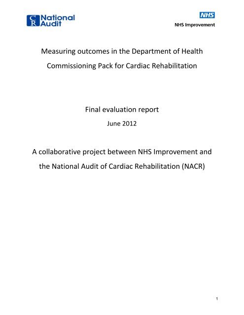 DH Commissioning Pack Final Report - Cardiac Rehabilitation