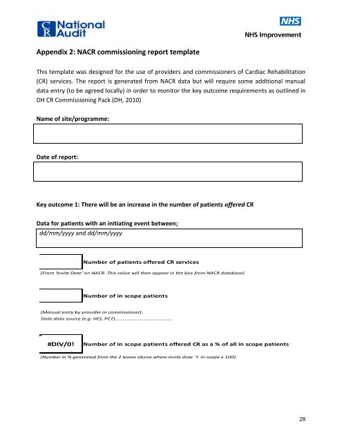 DH Commissioning Pack Final Report - Cardiac Rehabilitation