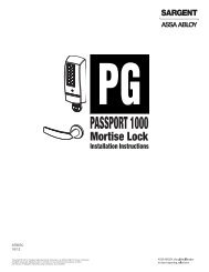 Passport 1000 PG Mortise Lock Instruction Sheet - PERSONA Campus