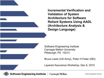 Incremental Verification and Validation of System Architecture for ...