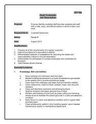 JD719b Head Custodian Job Description - Derby Public Schools