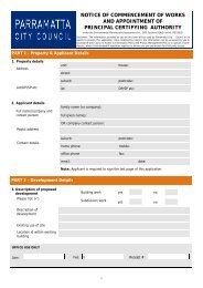 Notice of commencment of works - Parramatta City Council