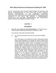 Bihar State Infrastructure Development Enabling Act, 2006. - English ...