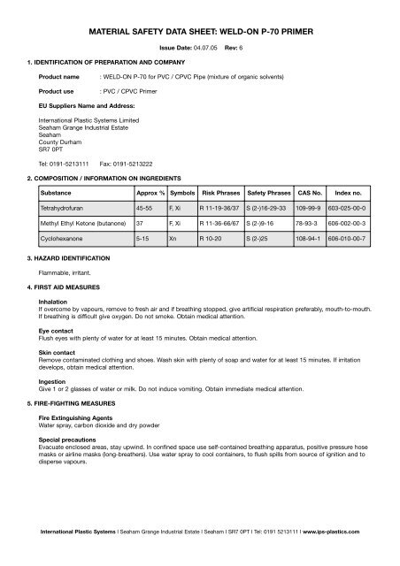 P-70 data sheet