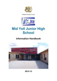 Mid Yell Junior High School Handbook - Shetland Islands Council